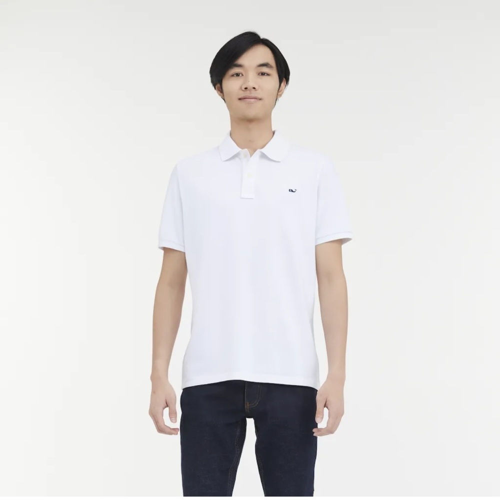 Vineyard Vines Mens Heritage Pique Polo White Size Small